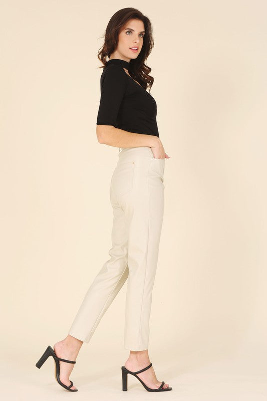 Vegan Leather Straight Leg Pants