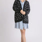 Umgee Polka Dot Open Front Drop Shoulder Cardigan