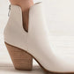 Pointed Metal-Tip Toe Block Heel Ankle Boots