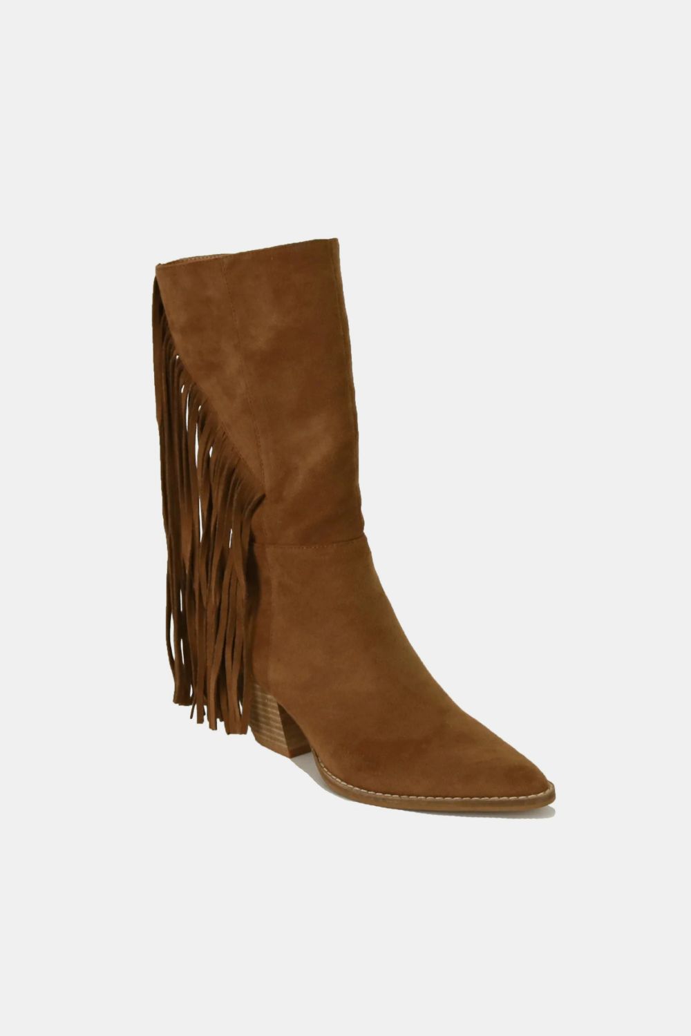 Suede Fringe Point Toe Boots