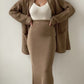 Pocketed Long Sleeve Cardigan and Skirt Sweater Set