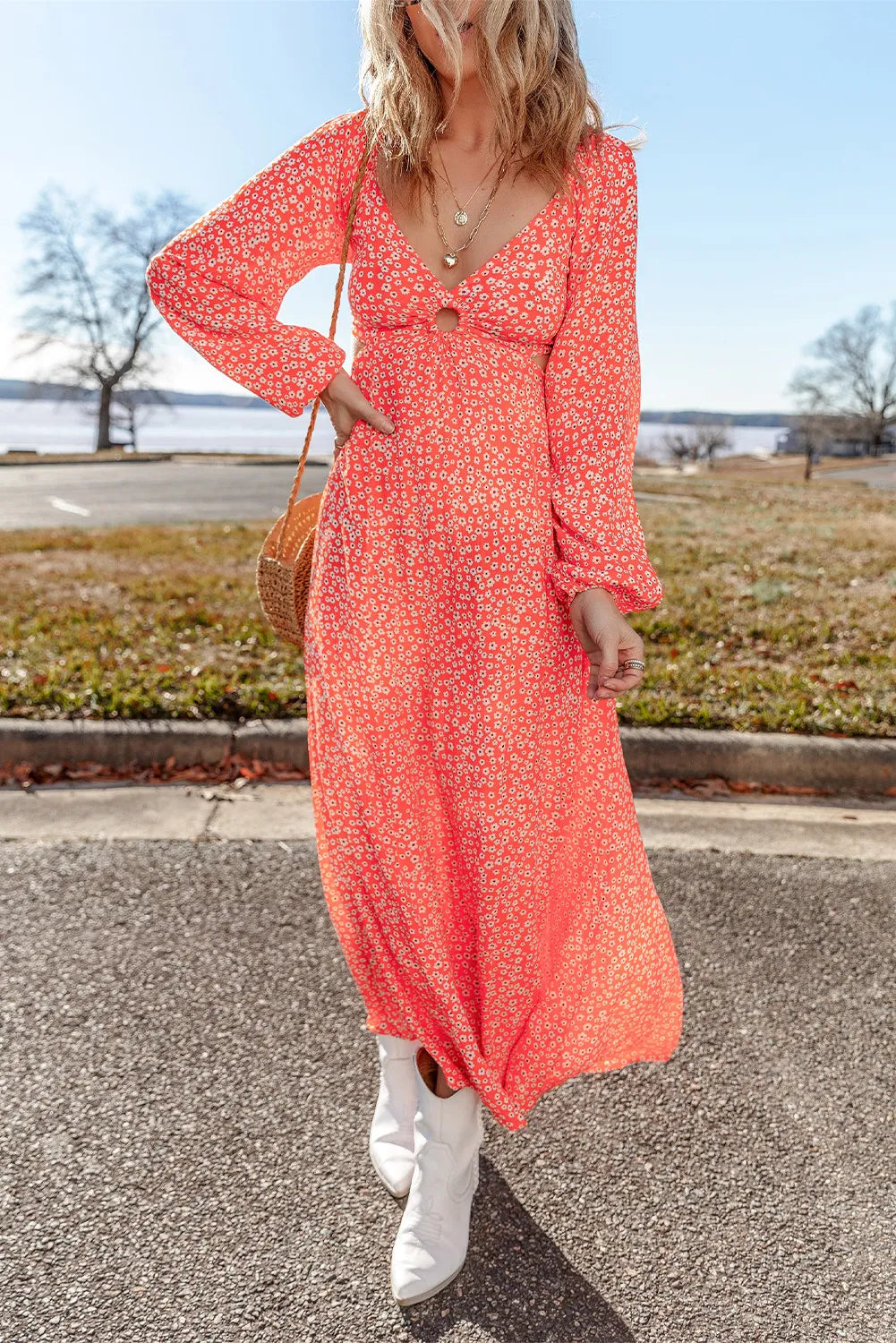 Bloom Boom Long Sleeve Midi Dress