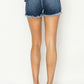 Raw Hem Denim Shorts with Pockets