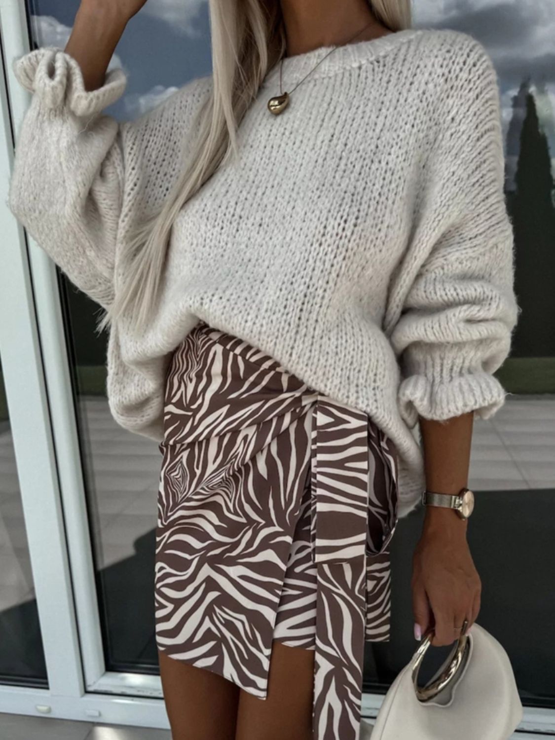 Frilled Sleeve Sweater