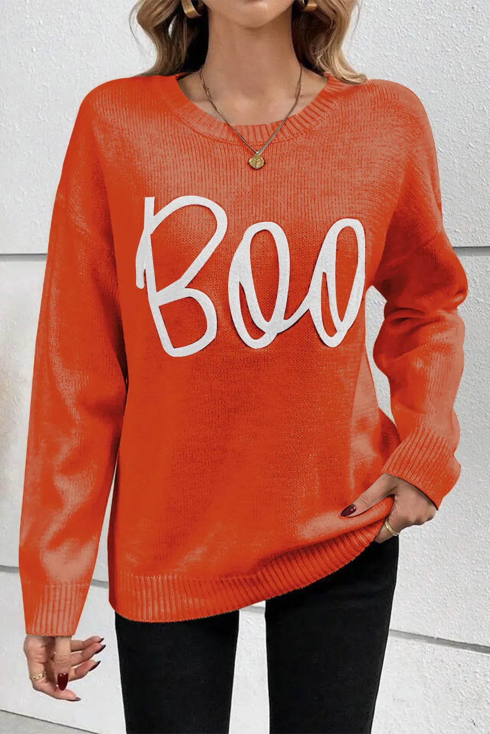 Script ‘BOO’ Halloween Sweater