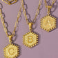 2 Row Brass Double Sided Hexagon Inital Necklace