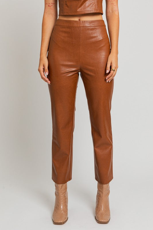 Straight Faux Leather Pants