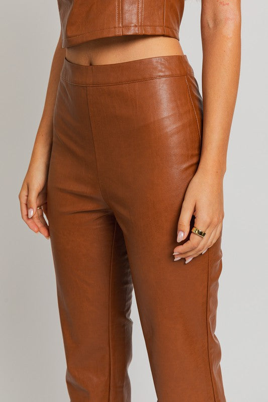 Straight Faux Leather Pants