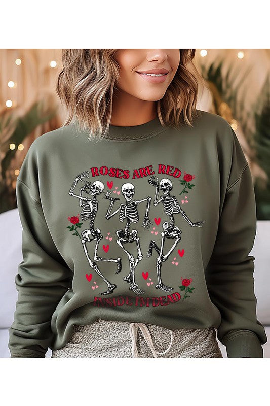 Roses Are Red, Inside I’m Dead Crew Sweatshirt