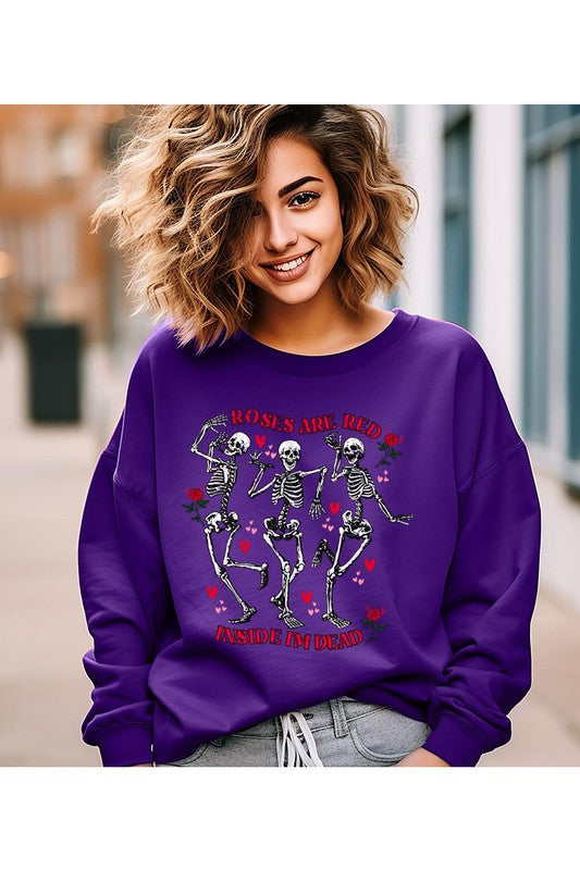 Roses Are Red, Inside I’m Dead Crew Sweatshirt