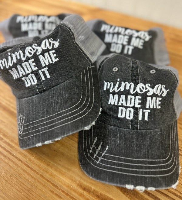 Mimosas Made Me Do It Embroidered Trucker Hat