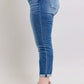 Button Fly Distressed Jeans with Pockets Plus Size