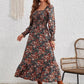 Smocked Floral Long Sleeve Maxi Dress