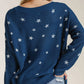 Star V-Neck Long Sleeve Sweater