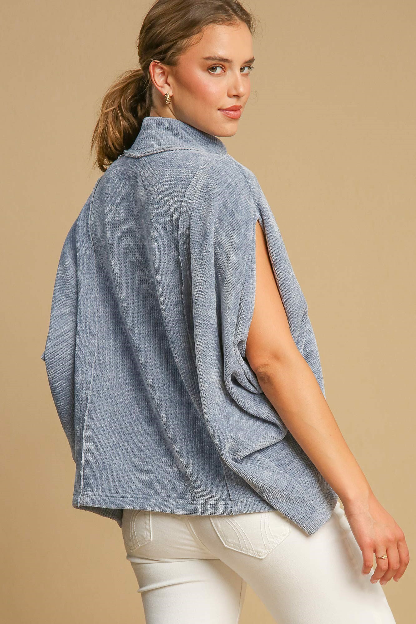 Mock Neck Short Sleeve Top