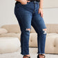 RFM Dylan Tummy Control Distressed High Waist Crop Jeans