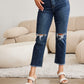 RFM Dylan Tummy Control Distressed High Waist Crop Jeans