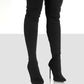 Pointed Toe Over Knee Stiletto Boots