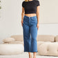 RFM Chloe Tummy Control High Waist Crop Jeans in Blue Slate