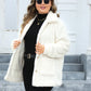 Plus Size Collared Neck Button Down Fuzzy Jacket