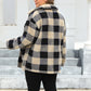 Plus Size Plaid Button Up Long Sleeve Coat