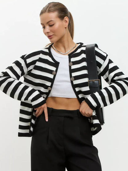 Effortless Striped Cardigan