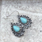 Turquoise Alloy Teardrop Dangle Earrings