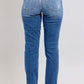 Button Fly Distressed Jeans with Pockets Plus Size