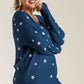 Star V-Neck Long Sleeve Sweater