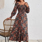 Smocked Floral Long Sleeve Maxi Dress