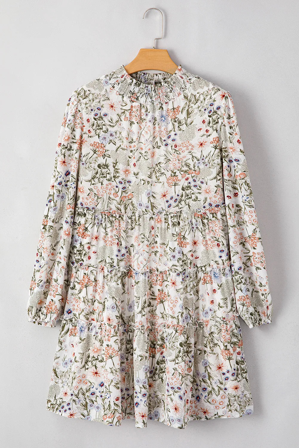 Falling for Floral Mock Neck Long Sleeve Mini Dress