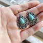 Turquoise Alloy Teardrop Dangle Earrings