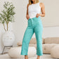 RFM Chloe Tummy Control High Waist Crop Jeans in Island Green