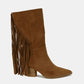 Suede Fringe Point Toe Boots