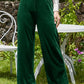 Velvet Wide Leg Pants with Pockets