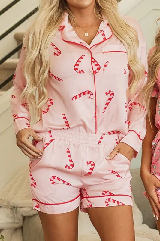 Candy Cane Holiday Pajama Set