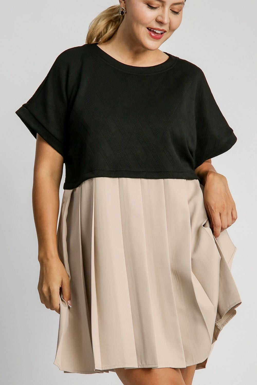 Pleated Dress with Side Pockets