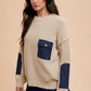 Annie Drop Shoulder Sweater with Patch Pocket