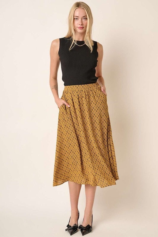 Mittoshop Mustard Midi Skirt