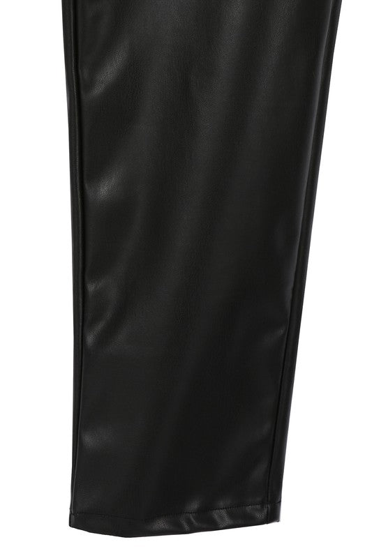 Vegan Leather Straight Leg Pants