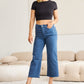 RFM Chloe Tummy Control High Waist Crop Jeans in Blue Slate