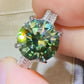 Green 5 Carat Moissanite Ring