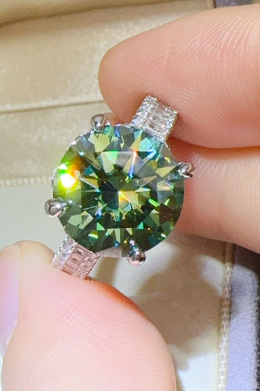 Green 5 Carat Moissanite Ring