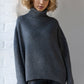 Basic Turtleneck Dropped Shoulder Sweater