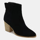 Black Suede Point Toe Ankle Booties