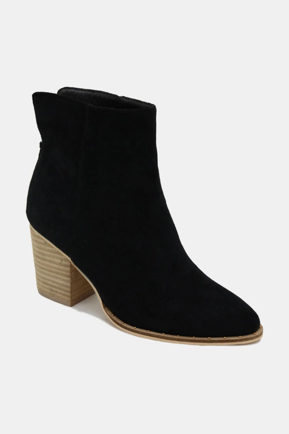 Black Suede Point Toe Ankle Booties