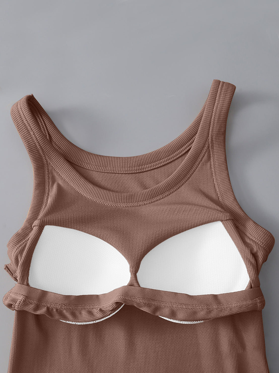 Basic Round Neck Tank Top with Bra