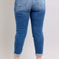 Button Fly Distressed Jeans with Pockets Plus Size