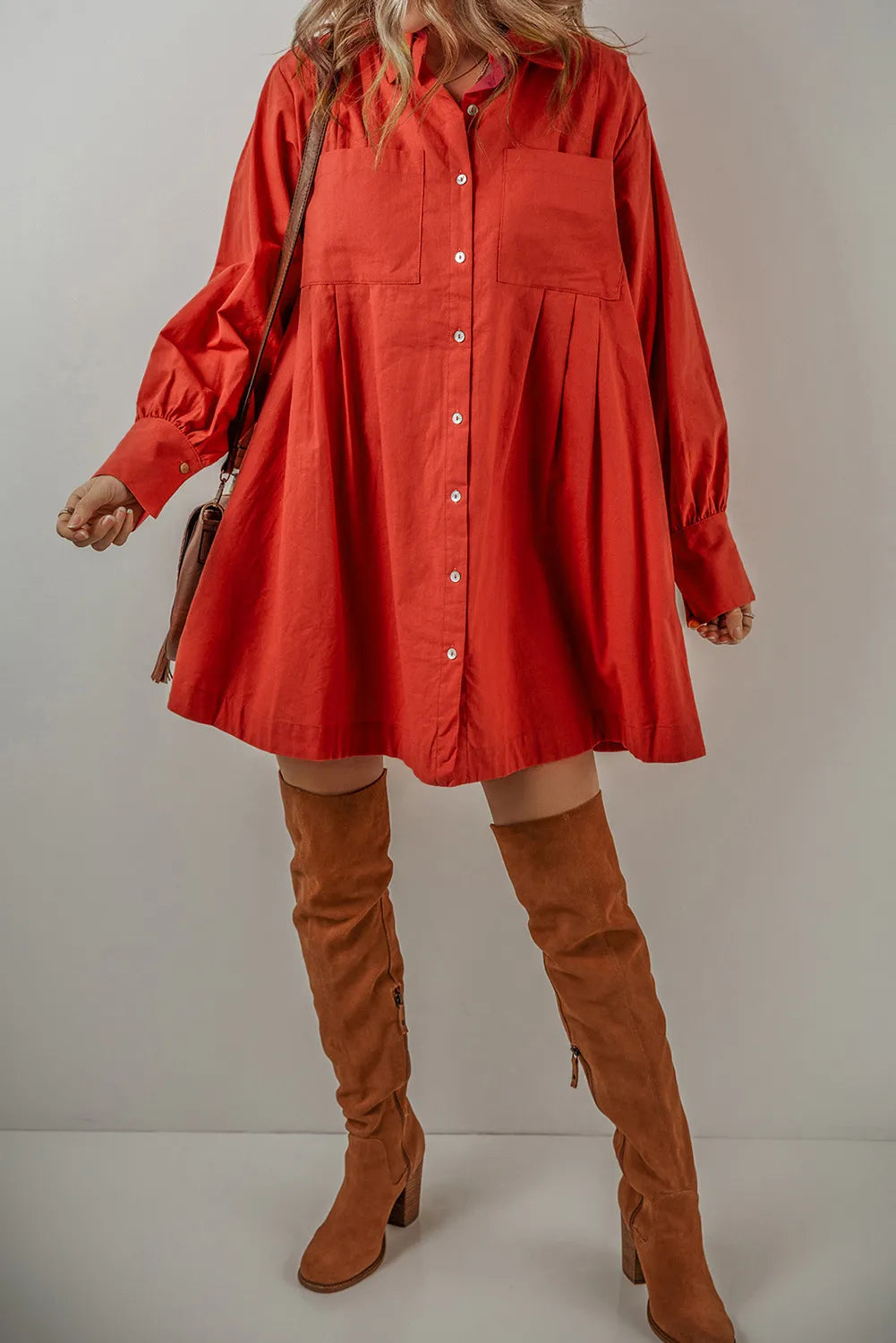 Buttun Up Shirt Dress