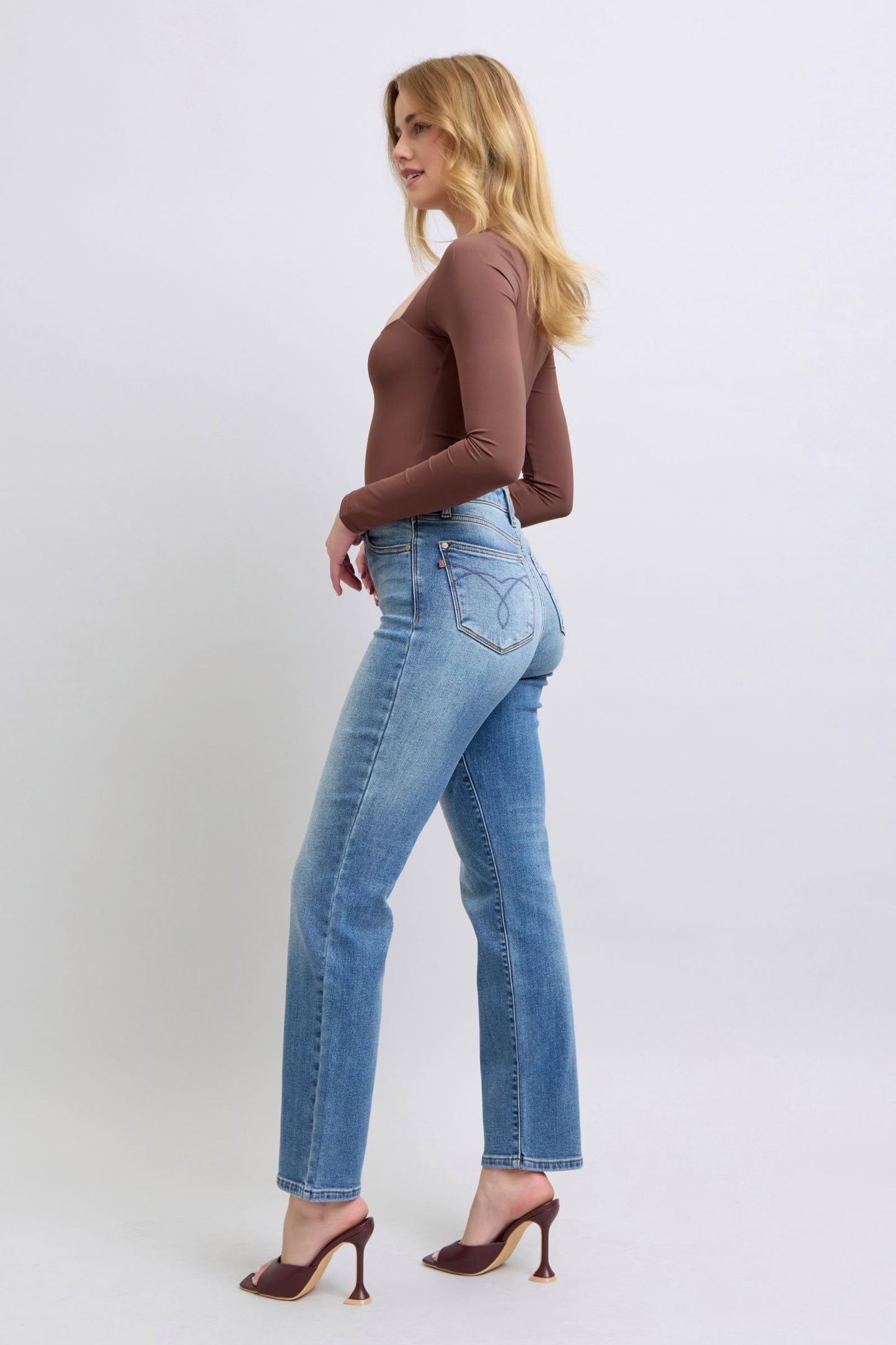 Judy Blue Vintage Wash Thermal Lined Straight Jeans